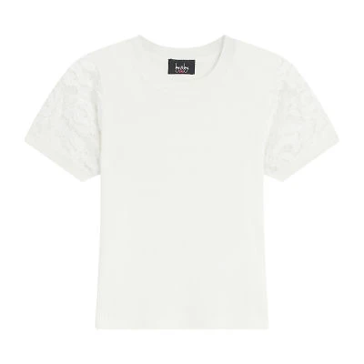 Byer California Big Kid Girls Crew Neck Short Sleeve Blouse