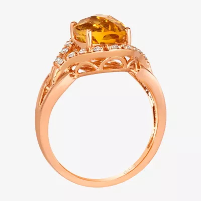 Le Vian® Ring featuring 2 3/8 CT. Cinnamon Citrine® 1/5 Nude Diamonds™ set 14K Strawberry Gold®