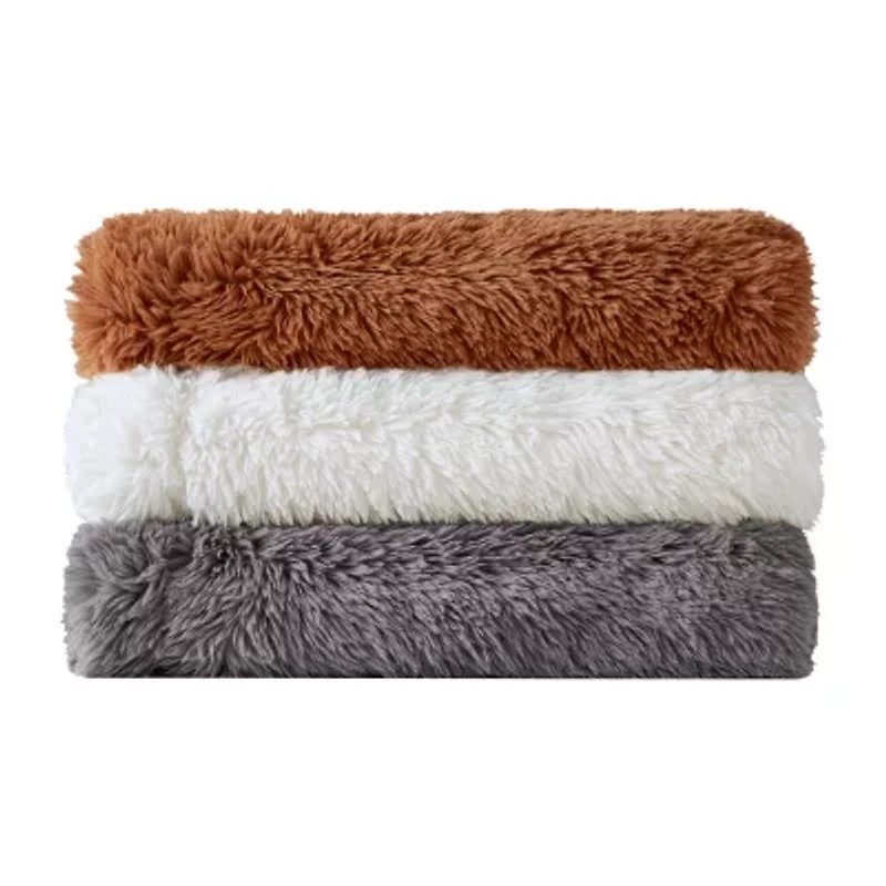 Madison Park Amaya Faux Fur Washable Midweight Throw