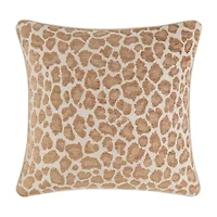 Rose Tree Haylie Leopard Woven Square Throw Pillow