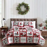 Beatrice Home Fashions Holiday Quilt Set
