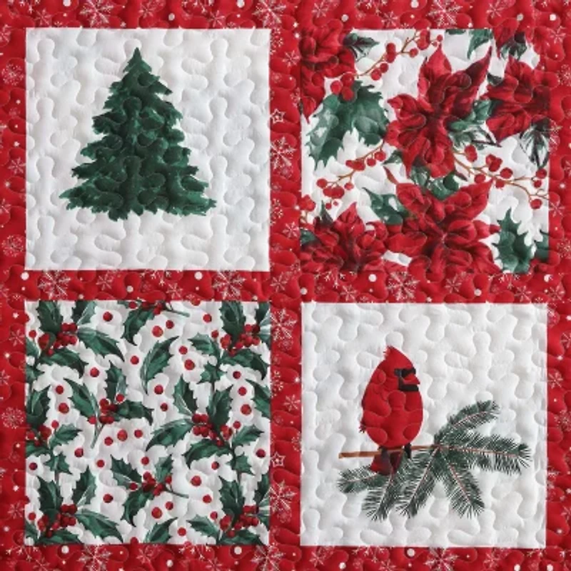 Beatrice Home Fashions Holiday Quilt Set