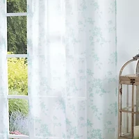 Martha Stewart Bellefield Floral Rod Pocket Sheer Set of 2 Curtain Panel