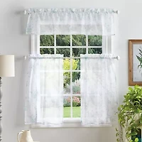 Martha Stewart Bellefield Floral Sheer 3-pc. Rod Pocket Window Tier