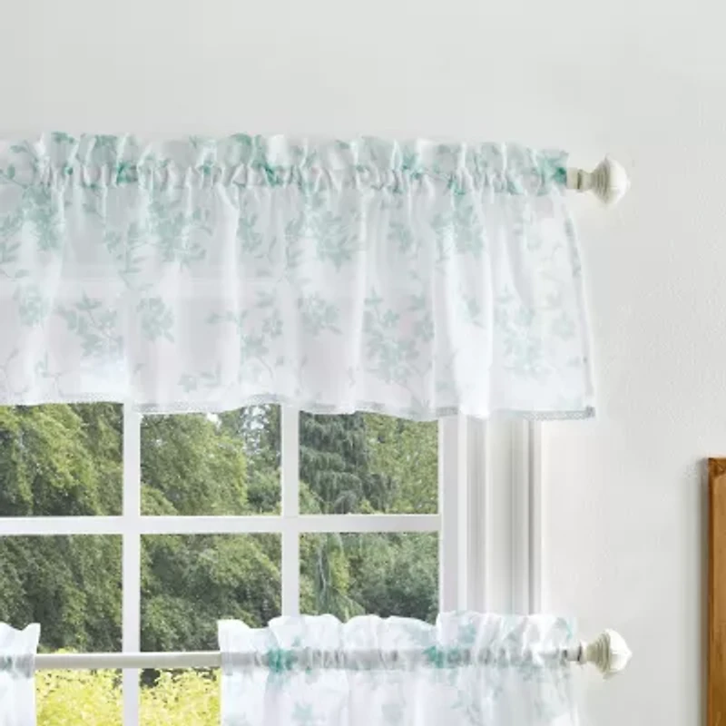 Martha Stewart Bellefield Floral Sheer 3-pc. Rod Pocket Window Tier