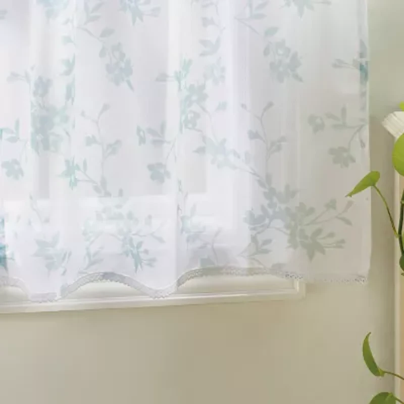 Martha Stewart Bellefield Floral Sheer 3-pc. Rod Pocket Window Tier