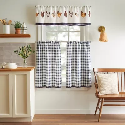 Martha Stewart Chickens 3-pc. Rod Pocket Window Tier