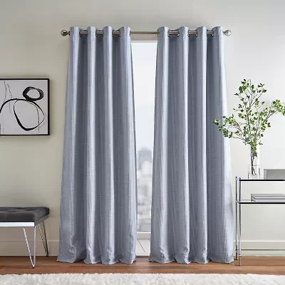 Martha Stewart Rivington Jacquard Grommet Top Light-Filtering Set of 2 Curtain Panel
