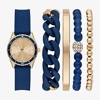 Skechers Womens Blue 5-pc. Watch Boxed Set Sr9114