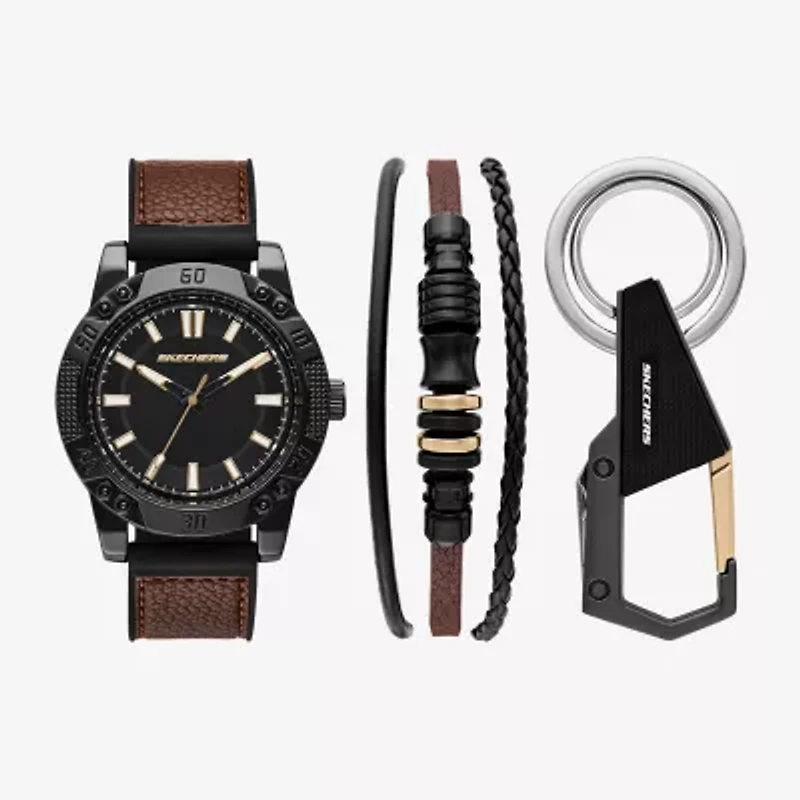Skechers Mens Brown 3-pc. Watch Boxed Set Sr9117