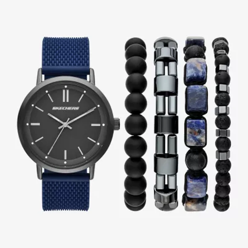 Skechers Mens Blue 5-pc. Watch Boxed Set Sr9123