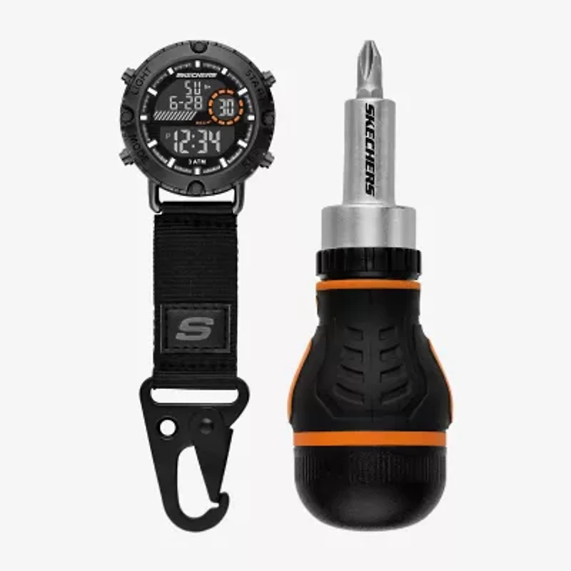Skechers Mens Black 2-pc. Watch Boxed Set Sr8503