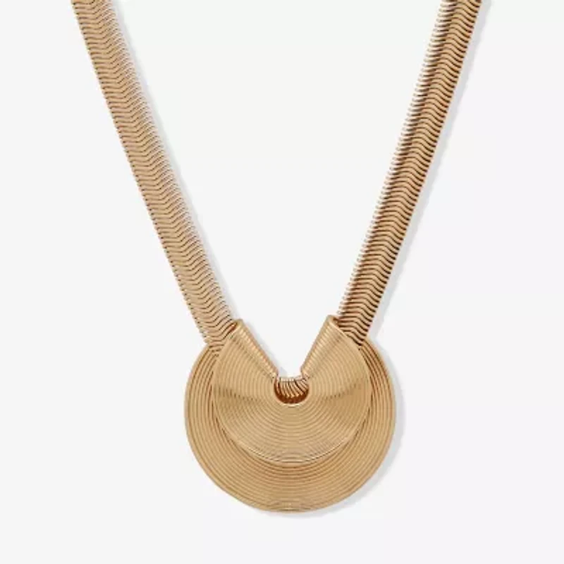 Worthington Gold Tone Womens 17 Inch Pendant Necklace
