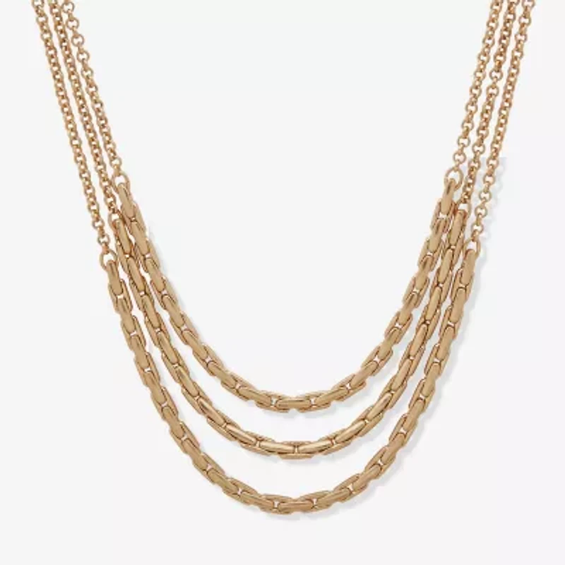 a.n.a Gold Tone Womens 16 Inch Strand Necklace