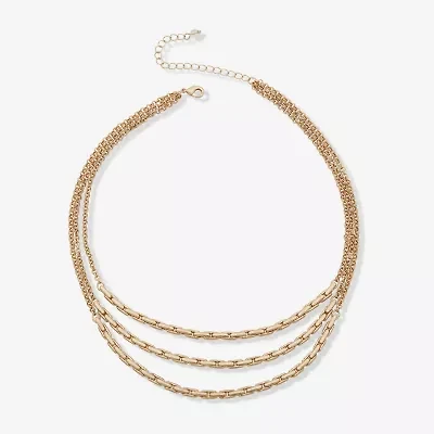 a.n.a Gold Tone Womens 16 Inch Strand Necklace