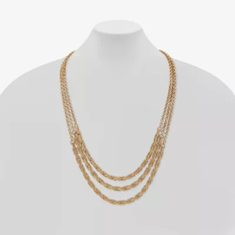 a.n.a Gold Tone Womens 16 Inch Strand Necklace