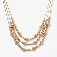 a.n.a Gold Tone Womens 16 Inch Strand Necklace