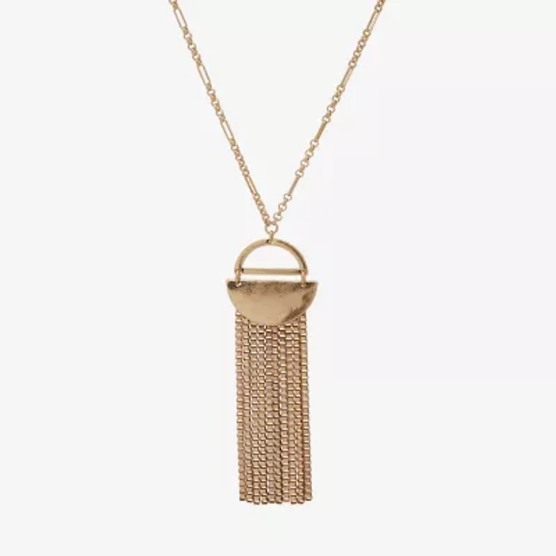 a.n.a Gold Tone Womens 30 Inch Pendant Necklace