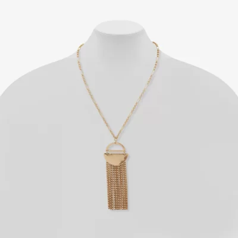 a.n.a Gold Tone Womens 30 Inch Pendant Necklace
