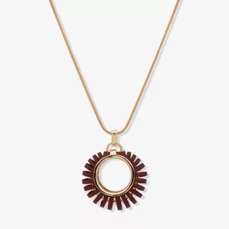 Worthington Gold Tone Womens 32 Inch Pendant Necklace