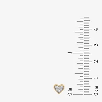 1/10 CT. T.W. Lab Grown White Diamond 10K Gold 5.9mm Heart Stud Earrings