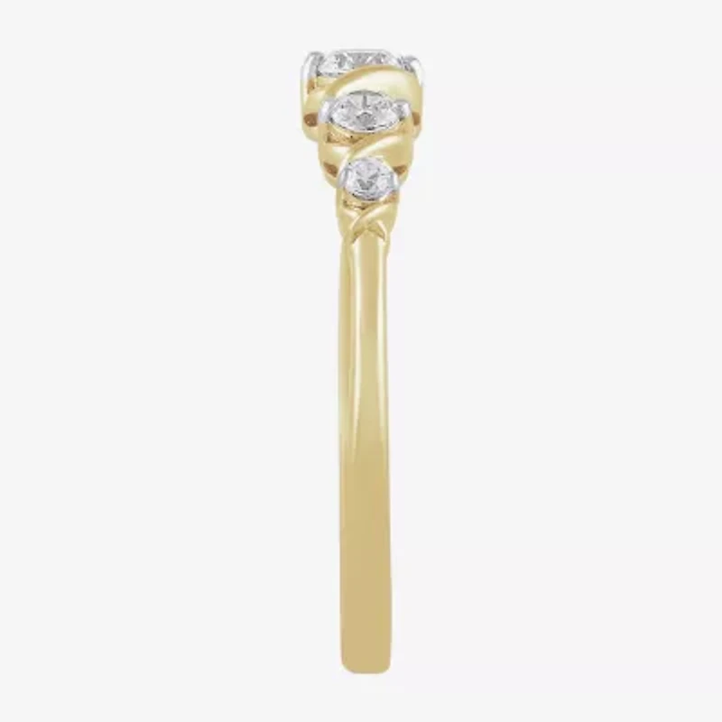 Womens 1/4 CT. T.W. Lab Grown White Diamond 10K Gold Cocktail Ring