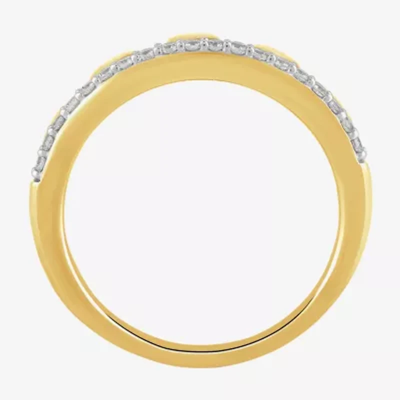 Womens 1/4 CT. T.W. Lab Grown White Diamond 14K Gold Over Silver Sterling Heart Cocktail Ring