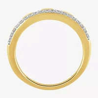 Womens 1/4 CT. T.W. Lab Grown White Diamond 14K Gold Over Silver Sterling Heart Cocktail Ring