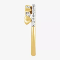 Womens 1/4 CT. T.W. Lab Grown White Diamond 14K Gold Over Silver Sterling Heart Cocktail Ring