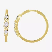 Womens 1/2 CT. T.W. Lab Grown White Diamond 14K Gold Over Silver Sterling Silver 23mm Hoop Earrings