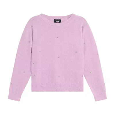 Knit Works Big Kid Girls Crew Neck Long Sleeve Pullover Sweater