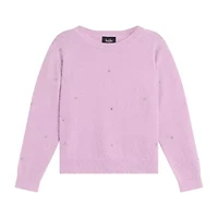 Knit Works Big Kid Girls Crew Neck Long Sleeve Pullover Sweater