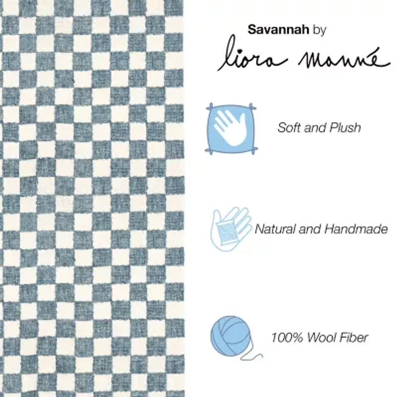 Liora Manne Savannah Checked Hand Tufted 2' X 7'6" Rectangular Runner