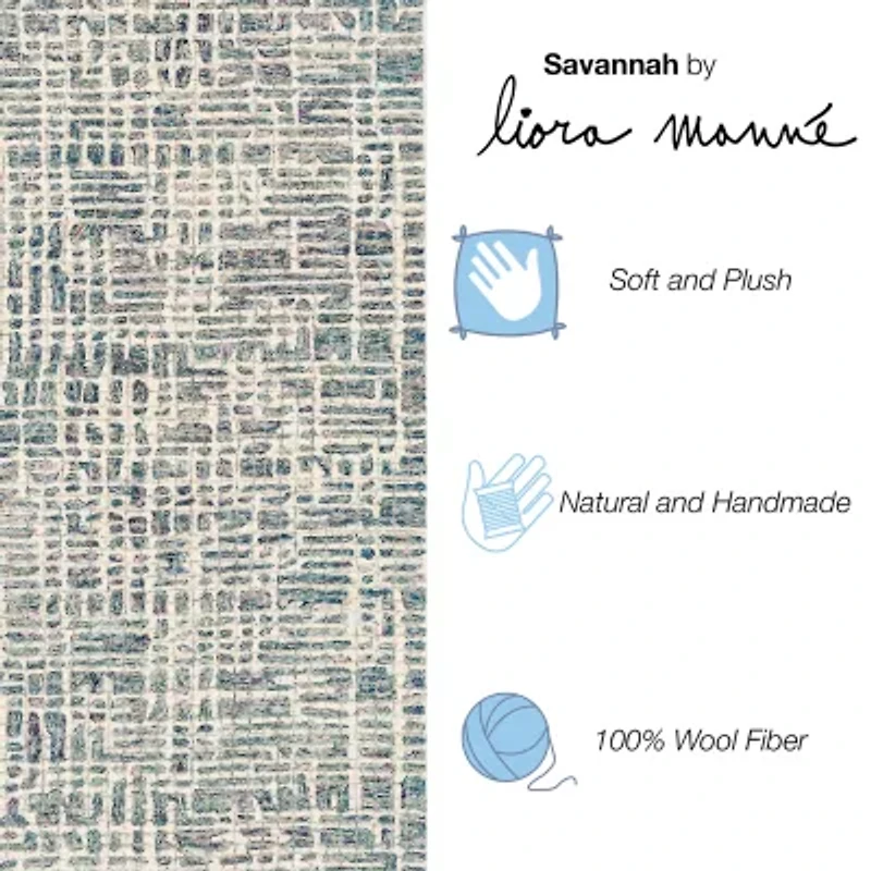 Liora Manne Savannah Grid Geometric Hand Tufted 2' X 7'6" Rectangular Runner