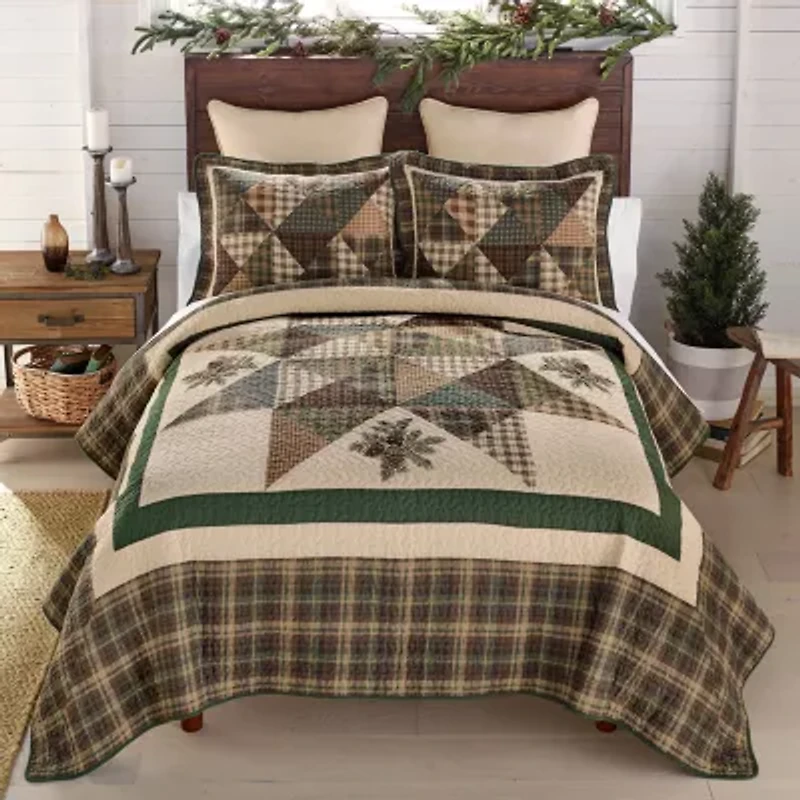 Donna Sharp Pine Star 3-pc. Embroidered Hypoallergenic Quilt Set