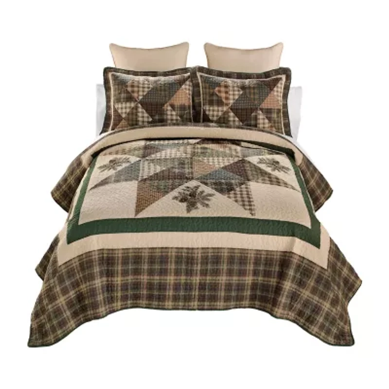 Donna Sharp Pine Star 3-pc. Embroidered Hypoallergenic Quilt Set