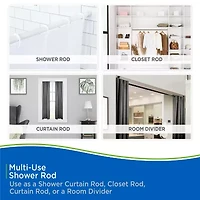 Kenney Twist & Fit No Tools 42-72 Adjustable Spring Tension Shower Curtain Rod