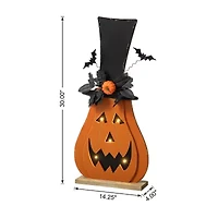 Glitzhome 29.5in Lighted Wooden Porch Decor Halloween Porch Sign