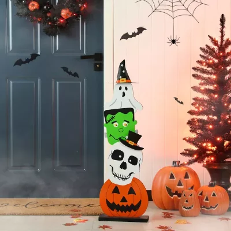 Glitzhome "36""H Wooden Porch Decor" Halloween Porch Sign