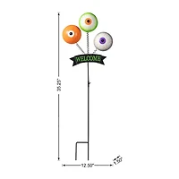 Glitzhome "35.25"" Metal Spring Eyeballs Yard Stake" Halloween Yard Art