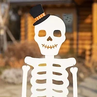 Glitzhome "60""Metal Dangling Skeleton Yard Stake" Halloween Yard Art