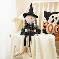 Glitzhome 29" Fabric Dressed Witch Sitter Table Décor Halloween Tabletop Decor
