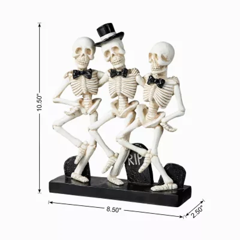 Glitzhome "10.5""Dancing Skeleton Table Decor" Halloween Tabletop Decor