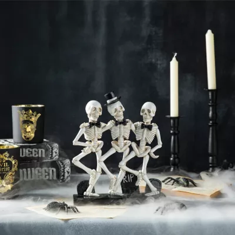 Glitzhome "10.5""Dancing Skeleton Table Decor" Halloween Tabletop Decor