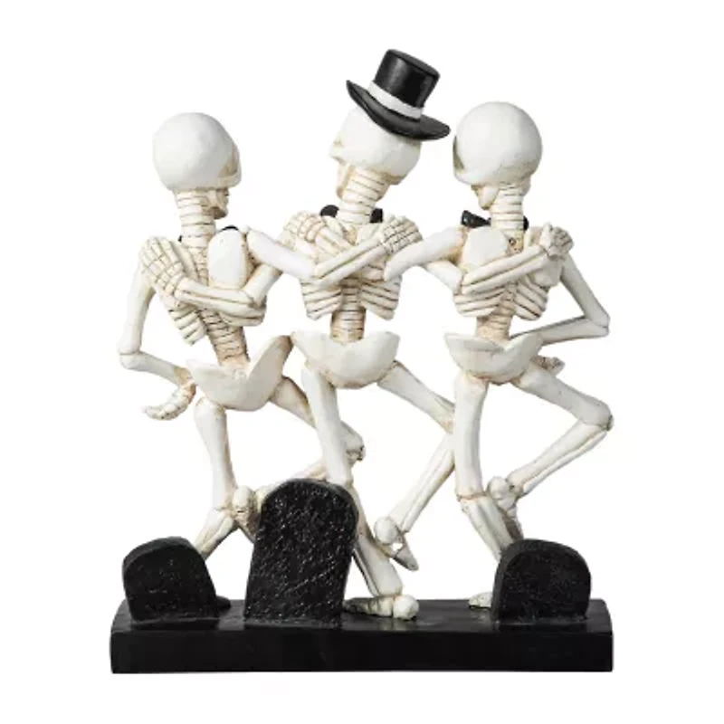 Glitzhome "10.5""Dancing Skeleton Table Decor" Halloween Tabletop Decor