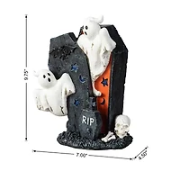 Glitzhome "9.75""Ghost Gravestone Table Decor" Halloween Tabletop Decor