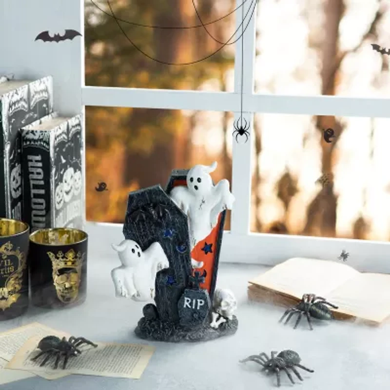 Glitzhome "9.75""Ghost Gravestone Table Decor" Halloween Tabletop Decor