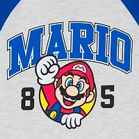 Little & Big Kid Boys Crew Neck Long Sleeve Regular Fit Super Mario Graphic T-Shirt