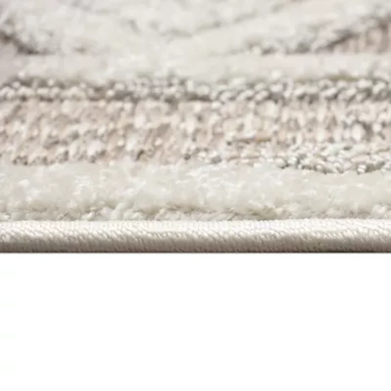 Liora Manne Napoli Diamond Natural Stripe Rectangular Area Rug