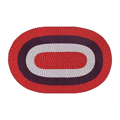 Better Trends Country Stripe Braided 4' X 6'  Oval Area Rug